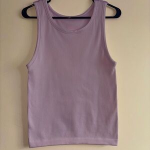 Sunday Best Sleeveless Ribbed Lilac Tank Top
